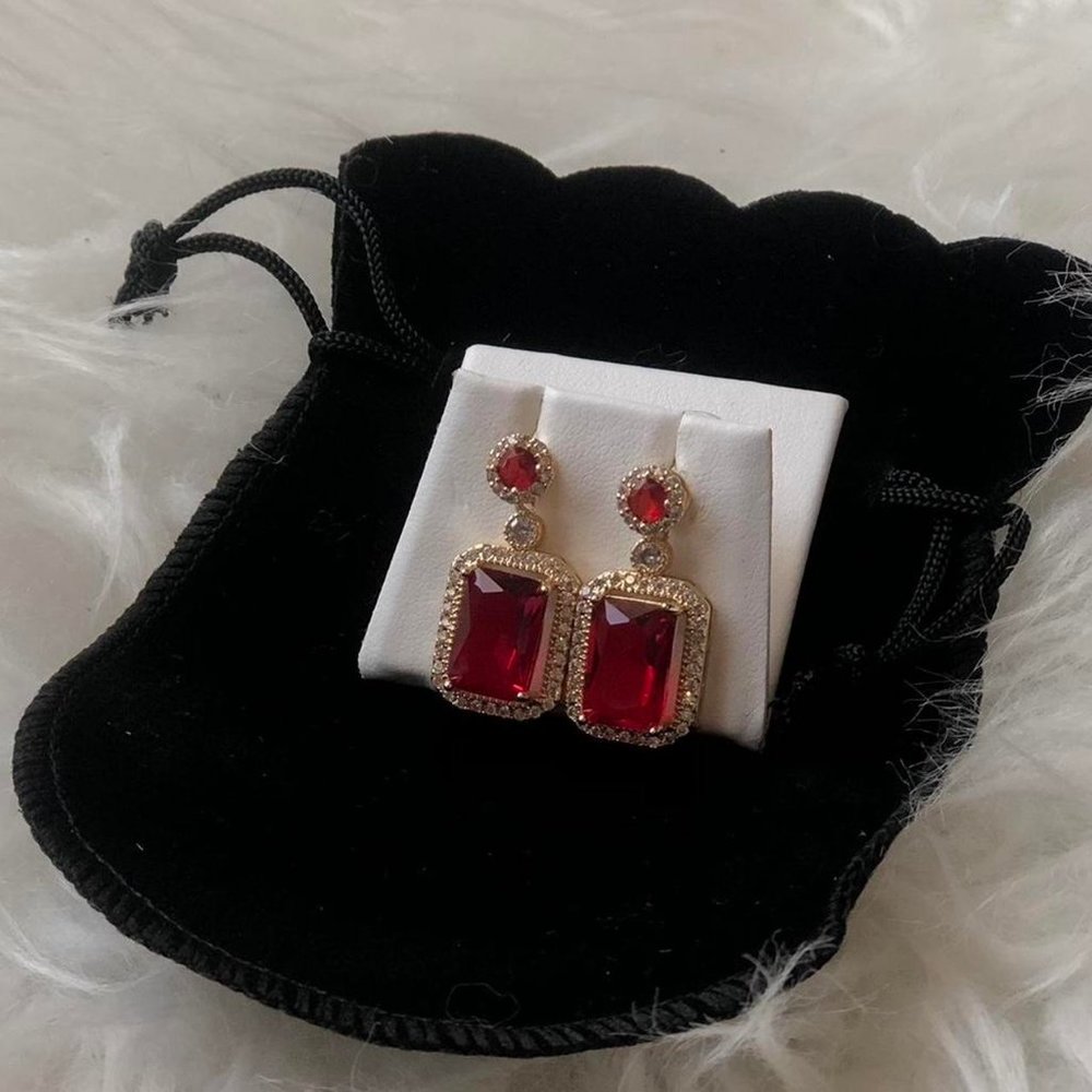 Ruby Drop Earrings - Picture 5 of 10